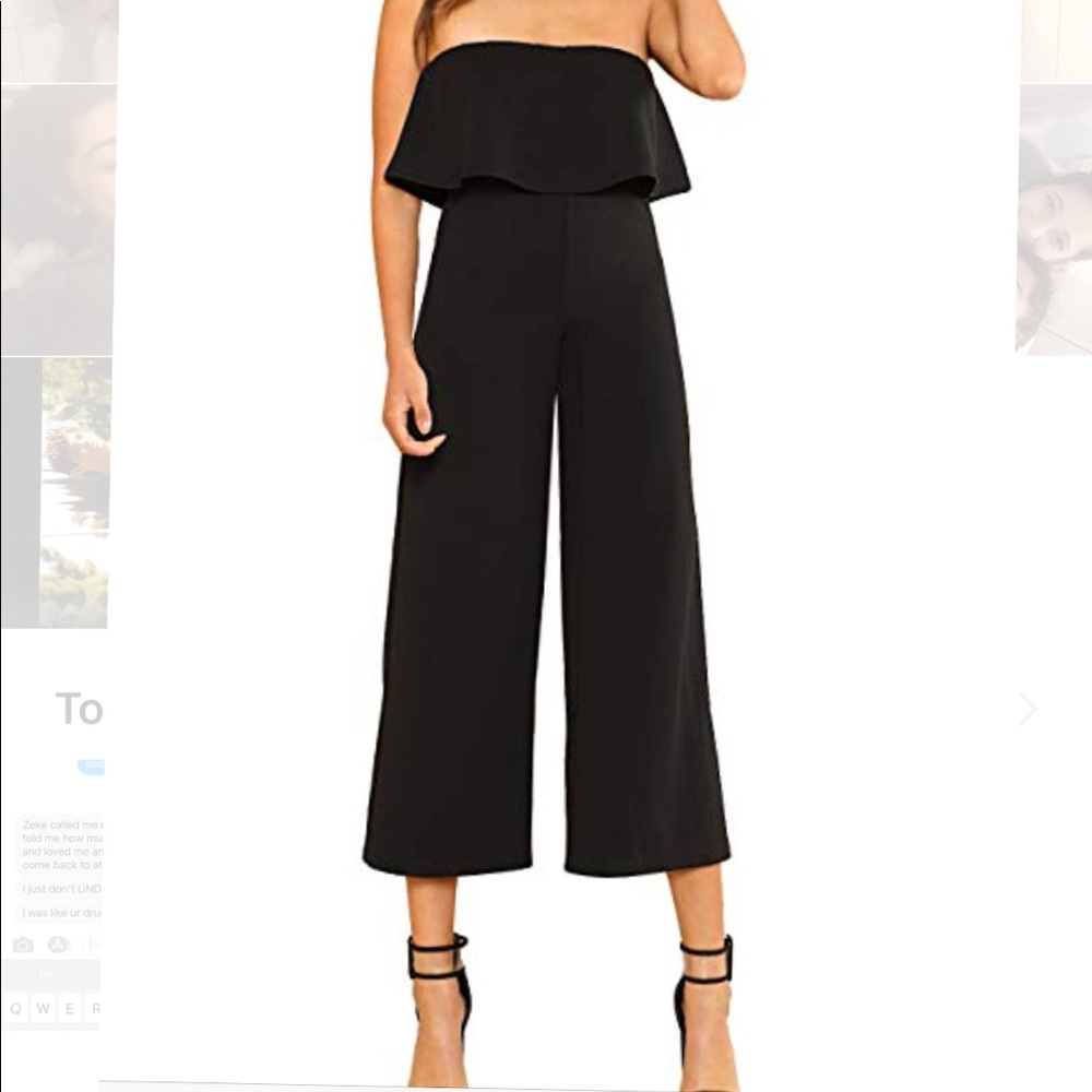 Black strapless jumpsuit